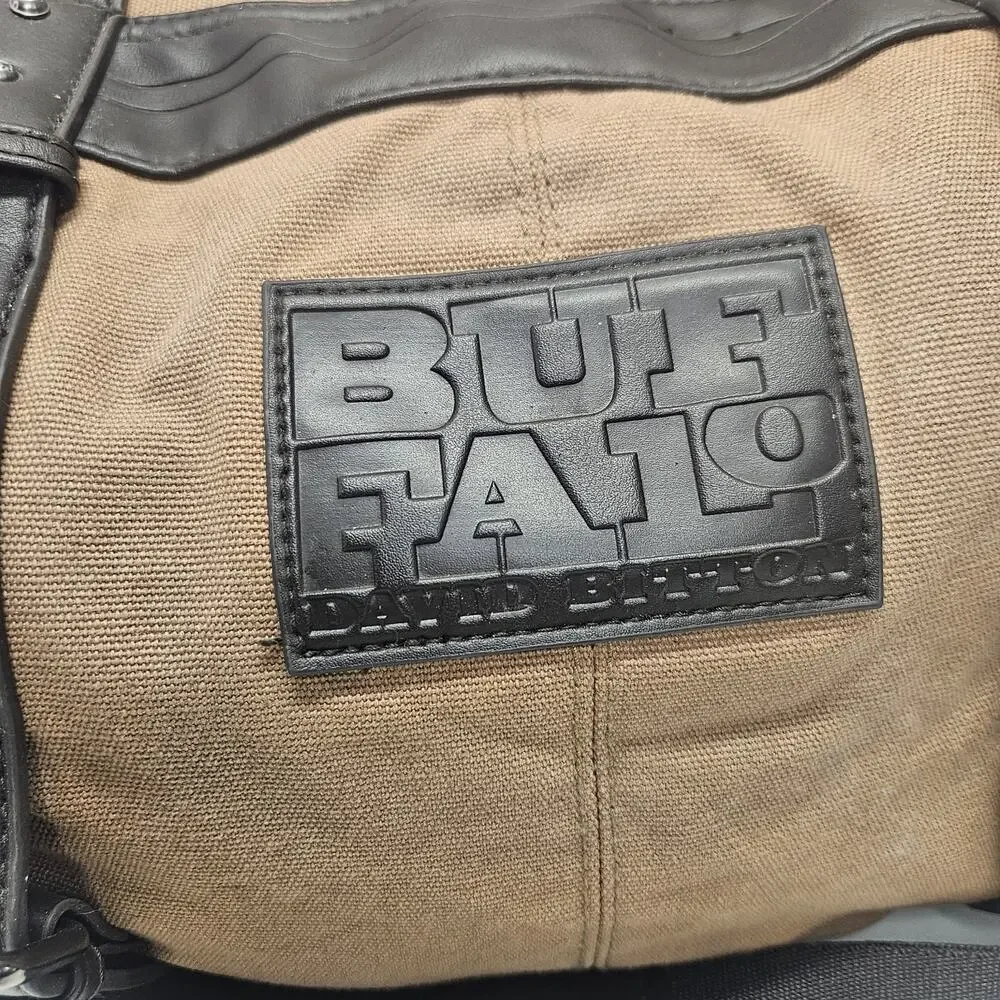 Buffalo David Bitton Tan Canvas Duffel with Black Trim
